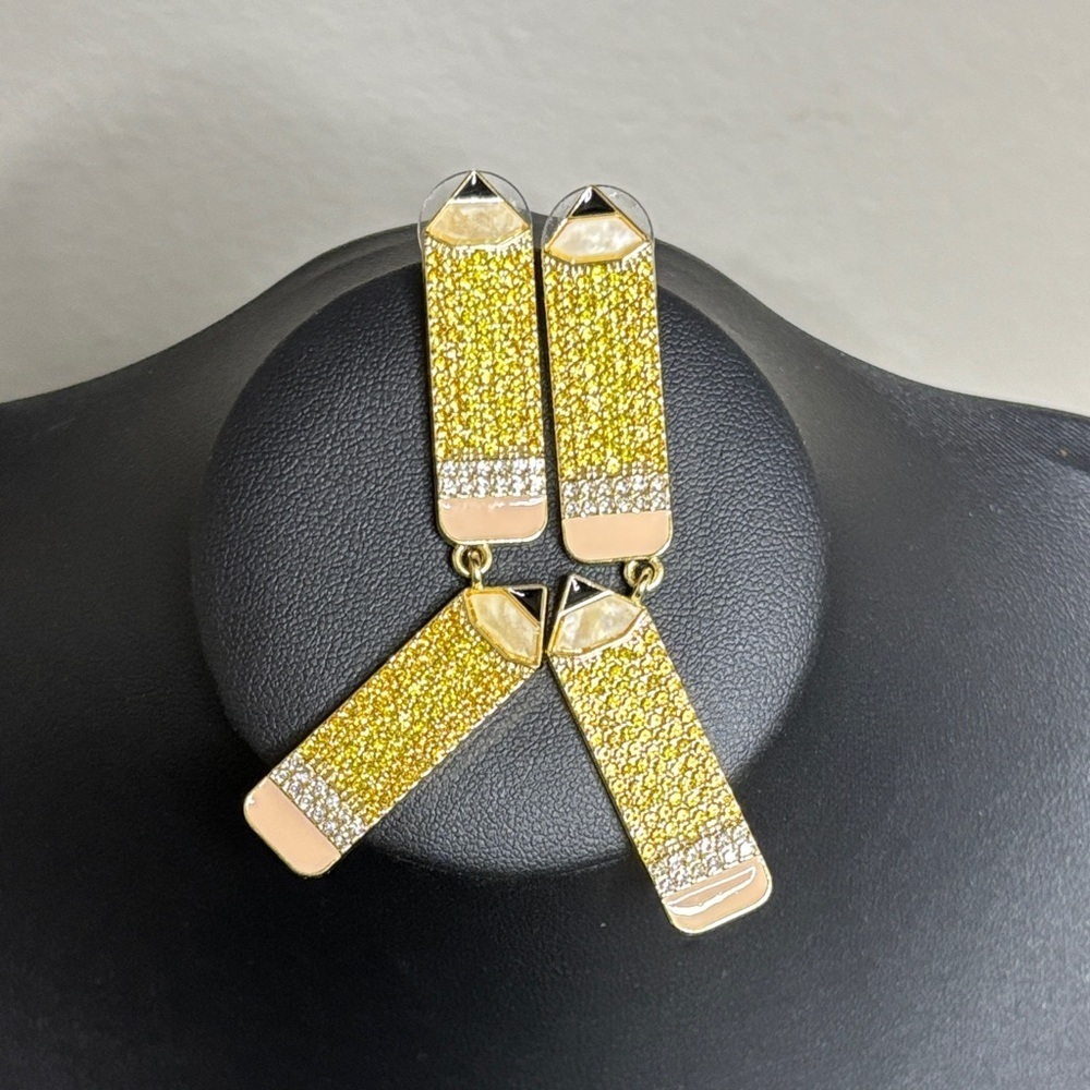 Baublebar Yellow✏️Pencil Me In-Looking Sharp Crystal Dangle Post Earrings